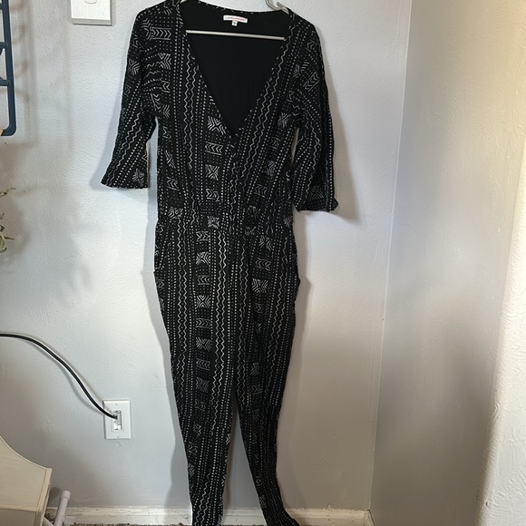 Natural by Known supply boho organic cotton printed  jumpsuit size large ethical - Picture 2 of 8